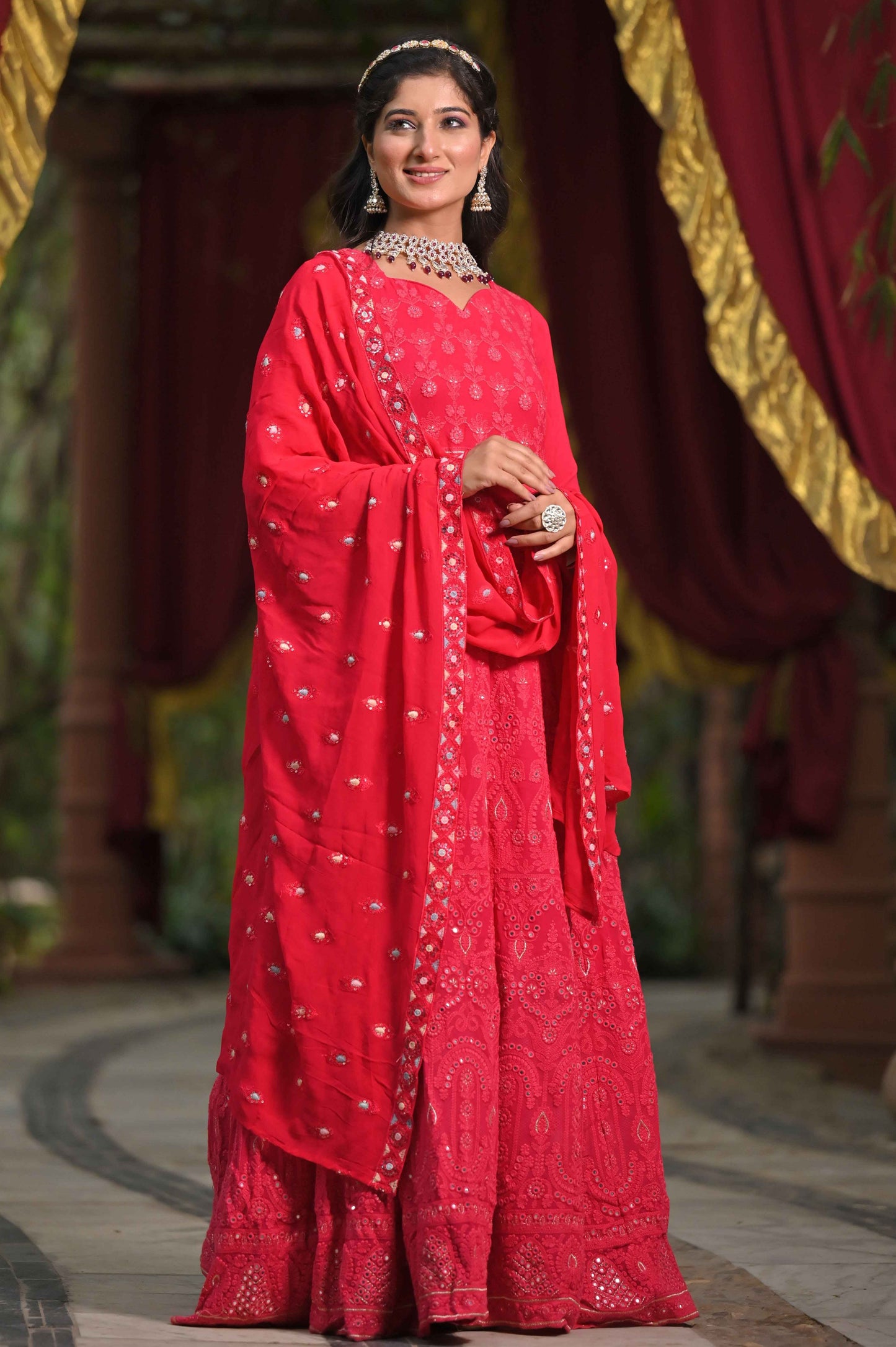 Buy Plus Size Dazzling Rose Mirrored Dress At Apella | Sizes XS to 10 XL | India | Free Delivery | Customized