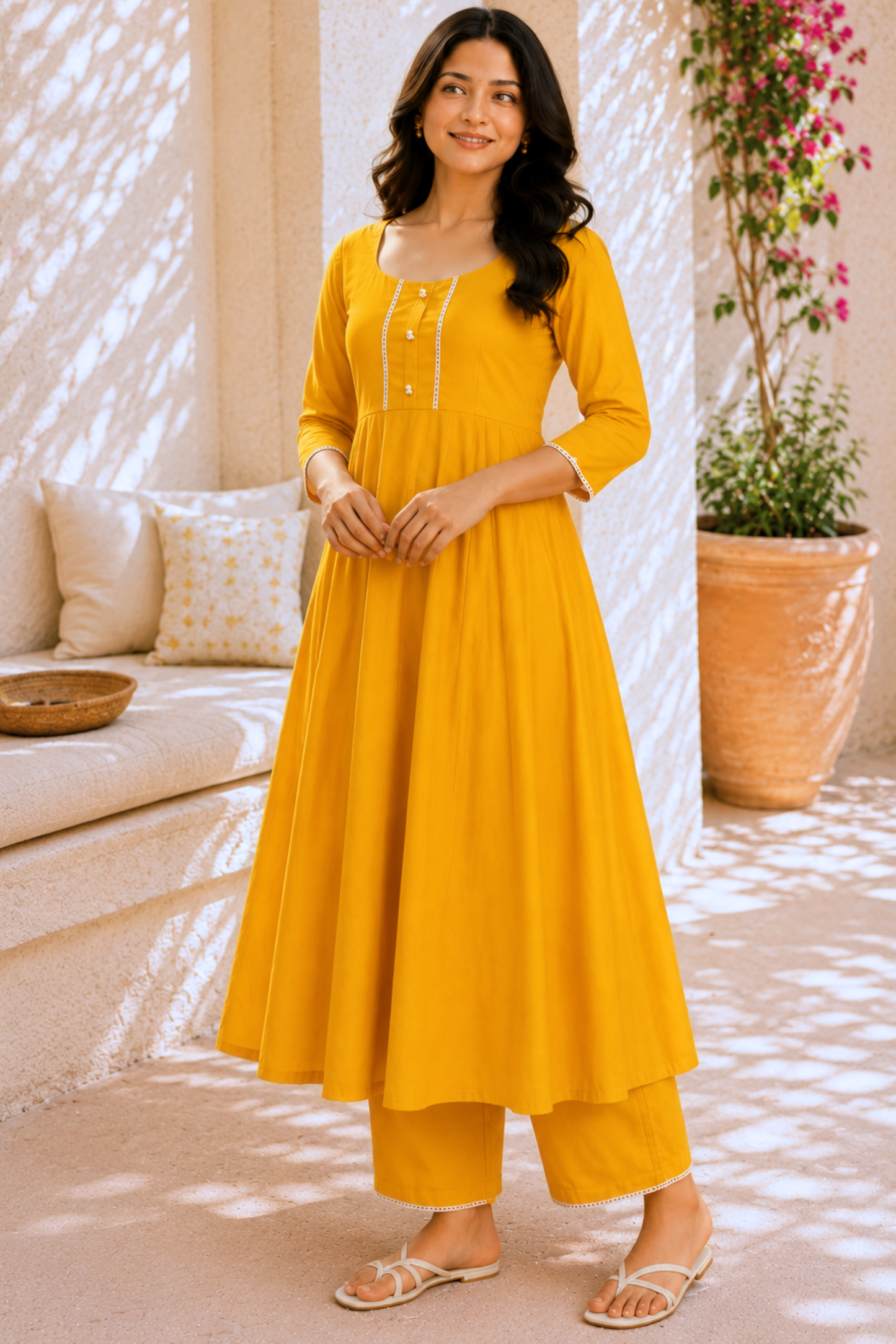 Sunlit Glow Rayon Anarkali Set