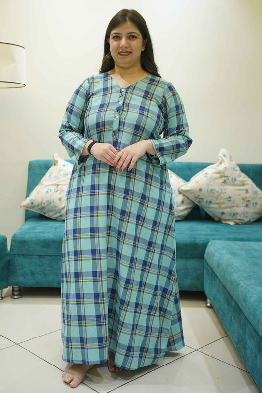 Arctic Checks Woollen Night Gown