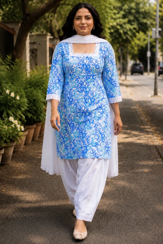 Azure Bloom Farshi Salwar Suit