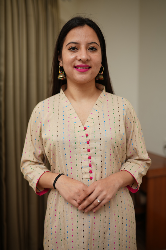 Almond Weaves Cotton Kurta Set