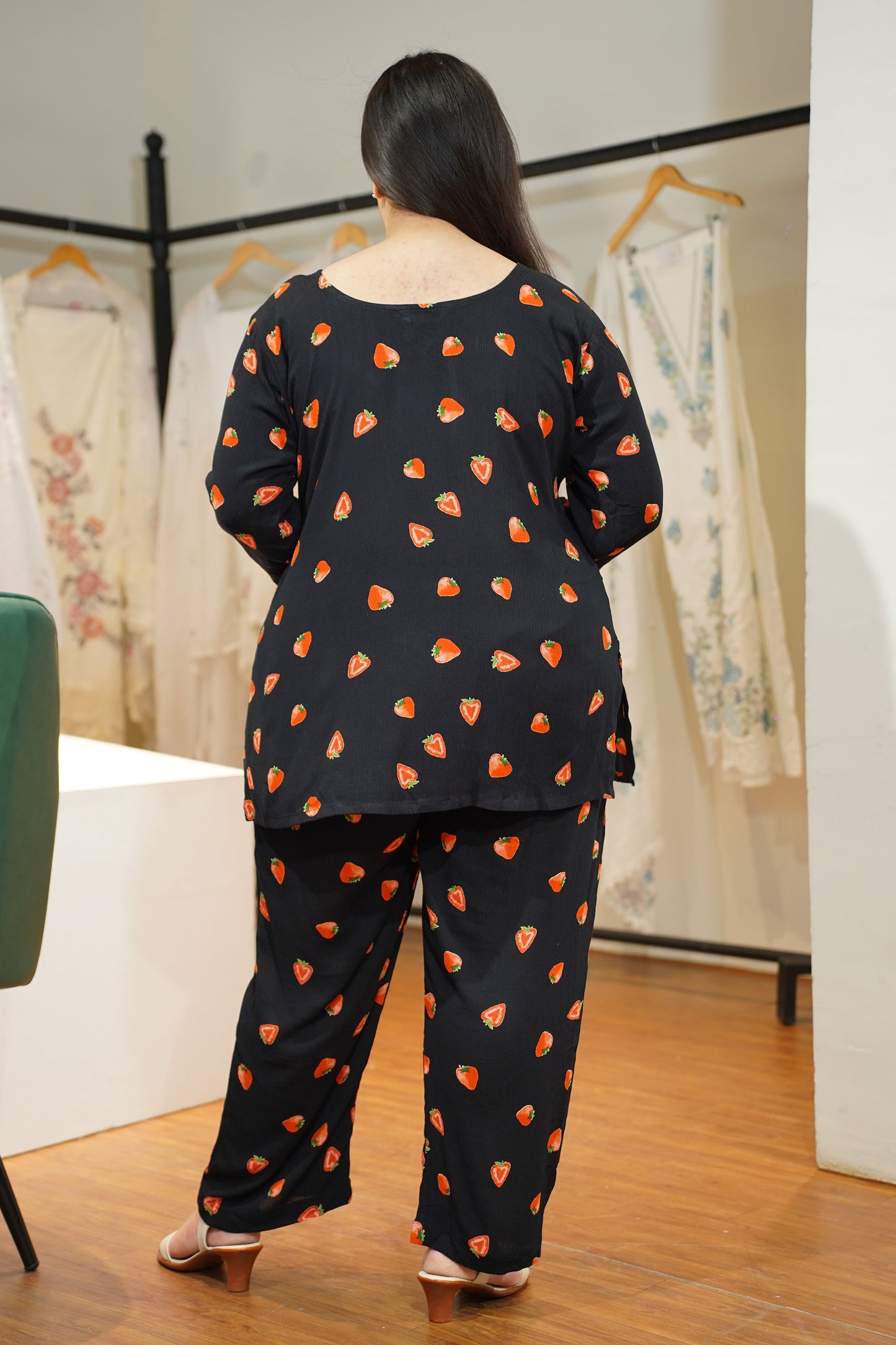 Berry Black Printed Co-ord Set