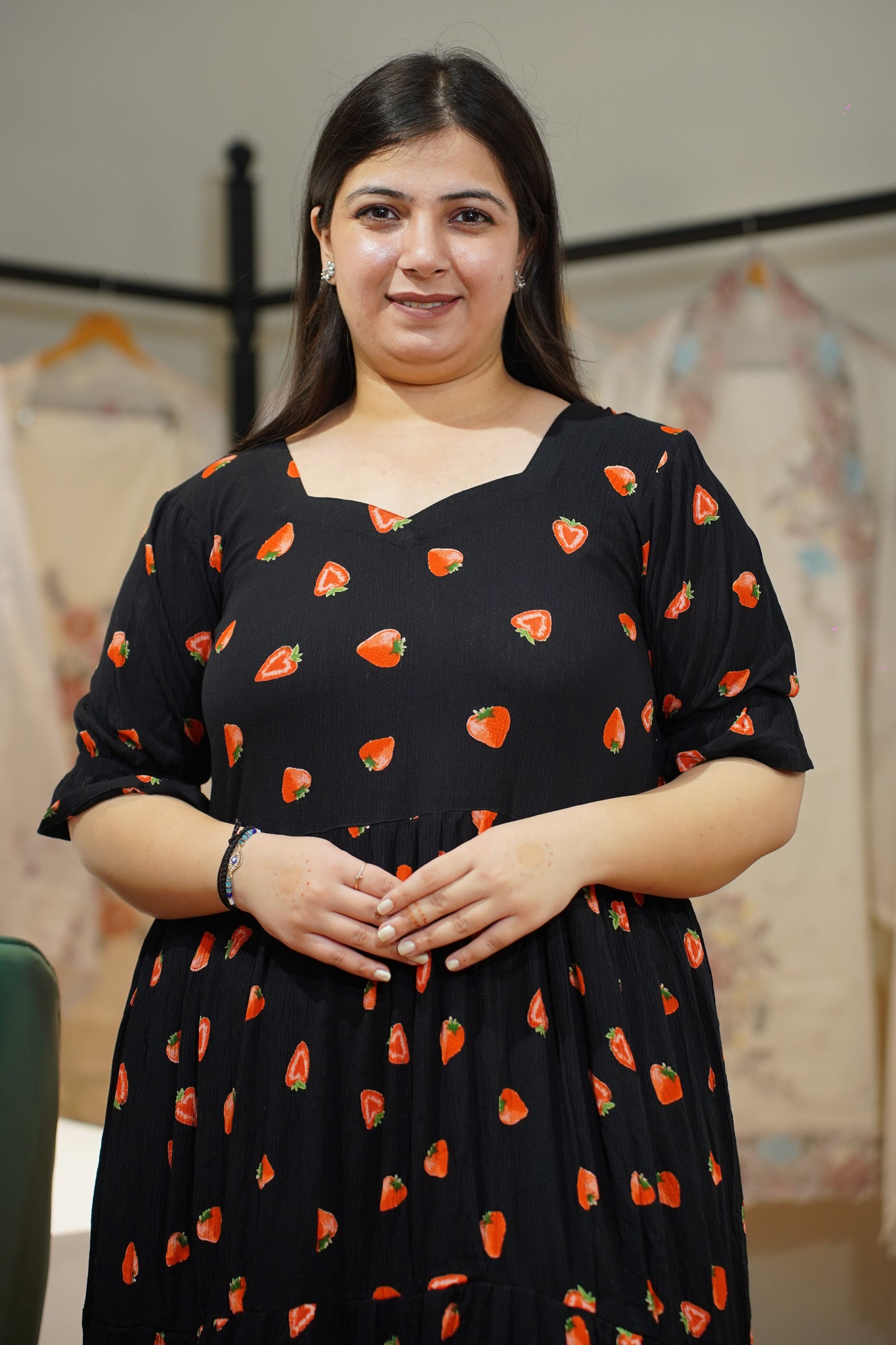 Berry Black Tiered Calf Dress