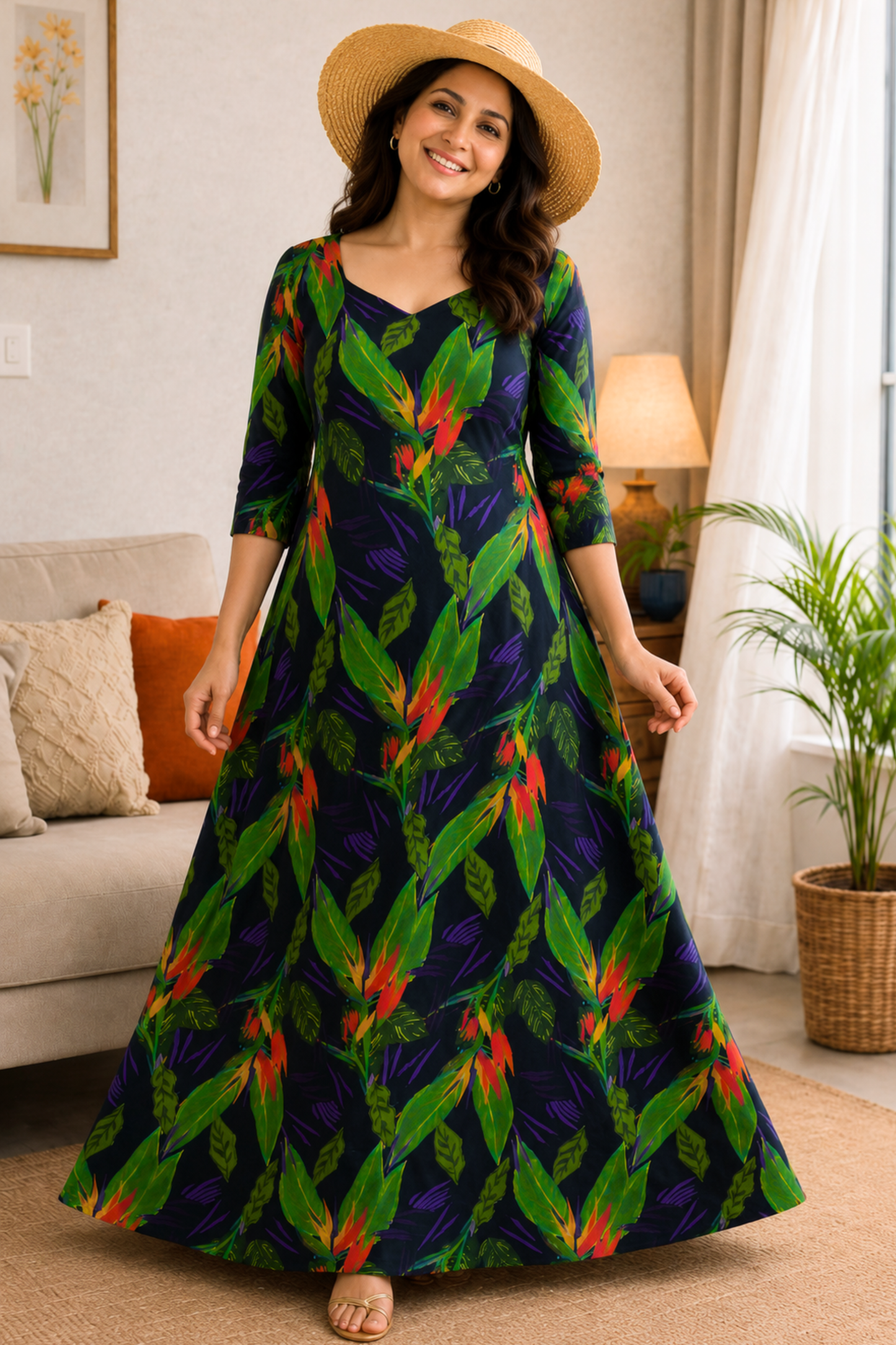 Rainforest Muse A-Line Summer Dress