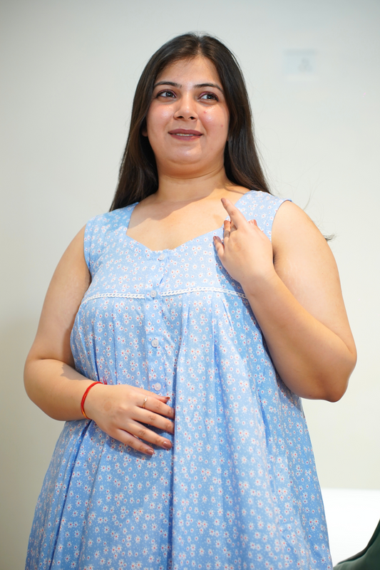 Sky Petals Rayon Night Gown