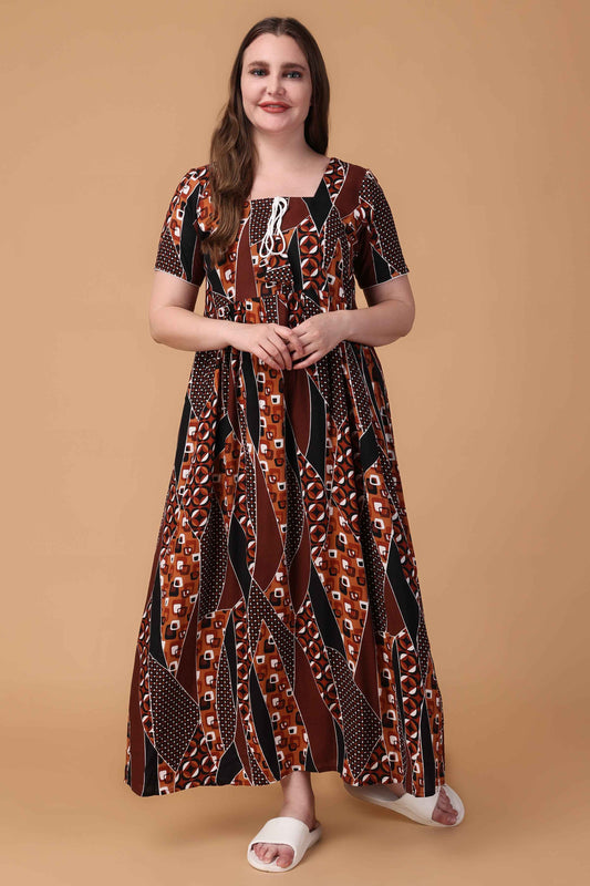 Buy Plus Size Cafe Noir Rayon Night Gown At Apella | Sizes XS to 10 XL | India | Free Delivery | Customized