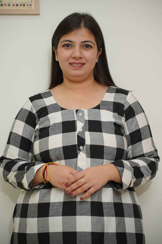 Classic Plaid Woollen Night Gown