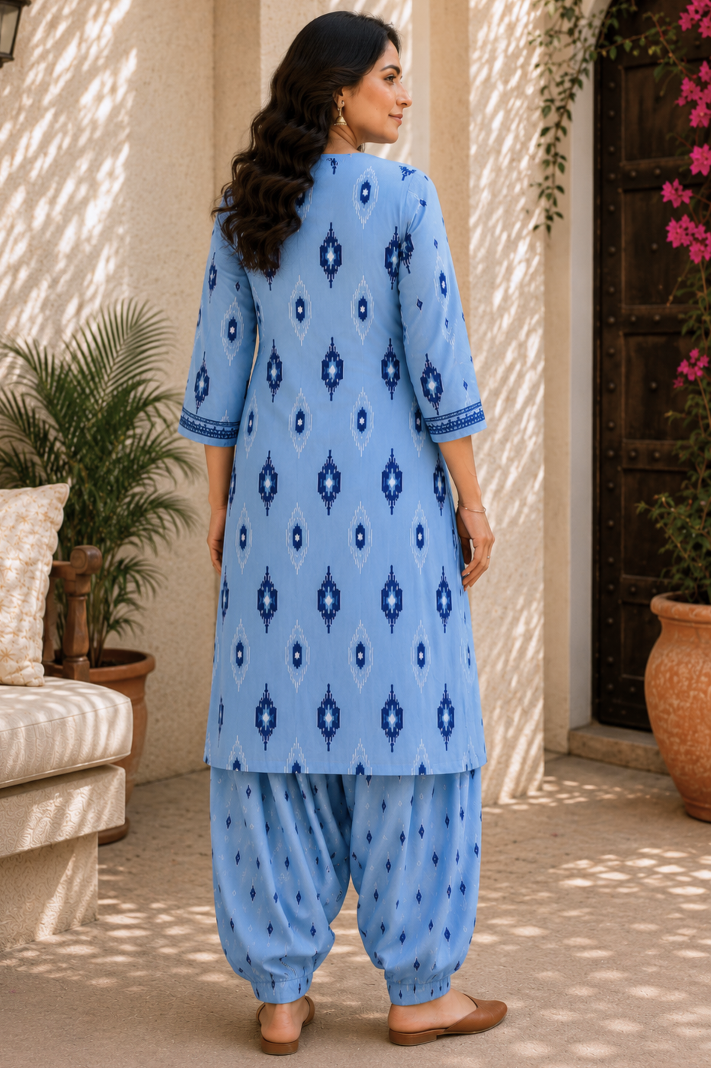 Santorini Sky Cotton Salwar Suit