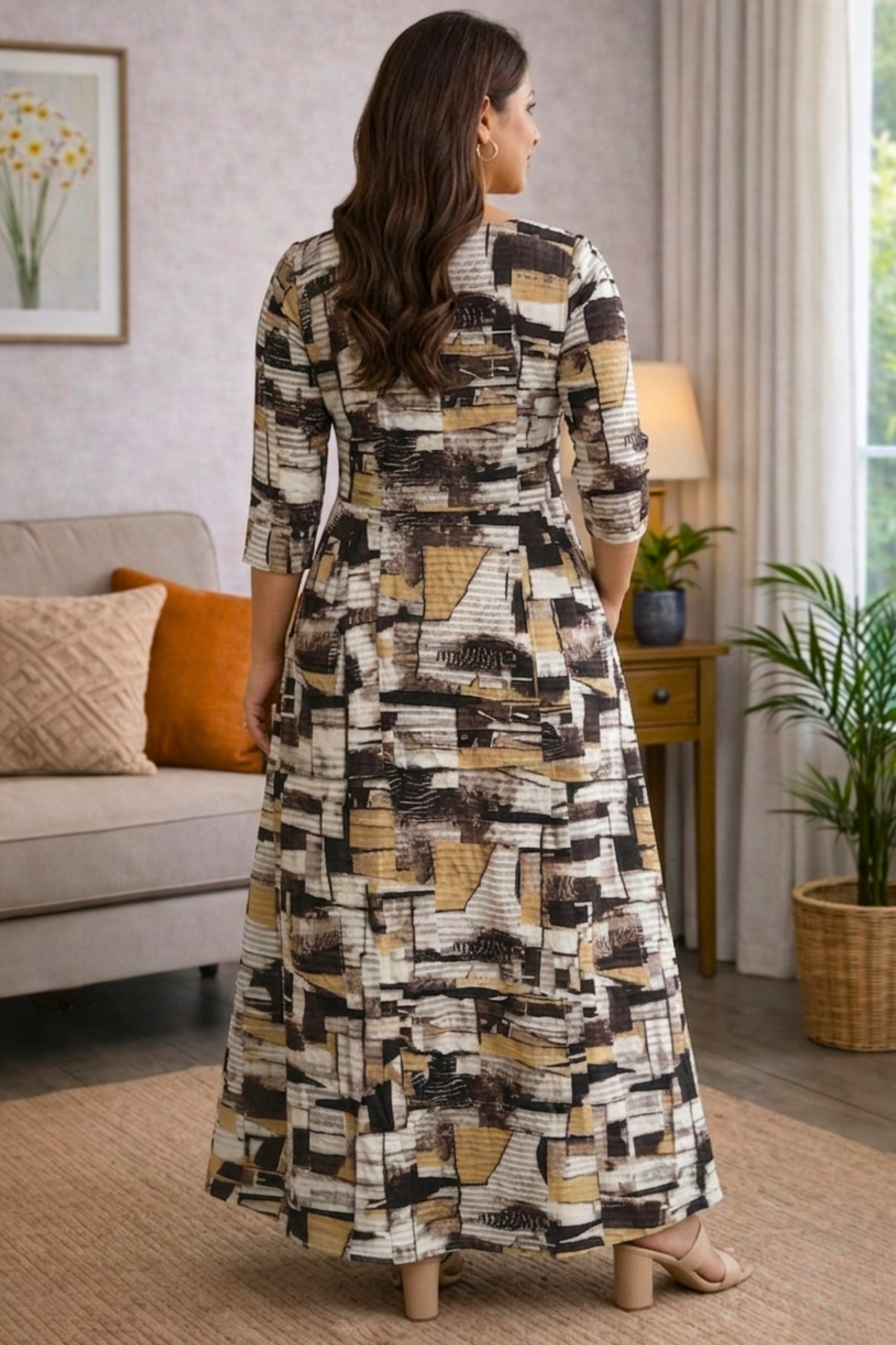 Cocoa Canvas Summer Dress With Pockets