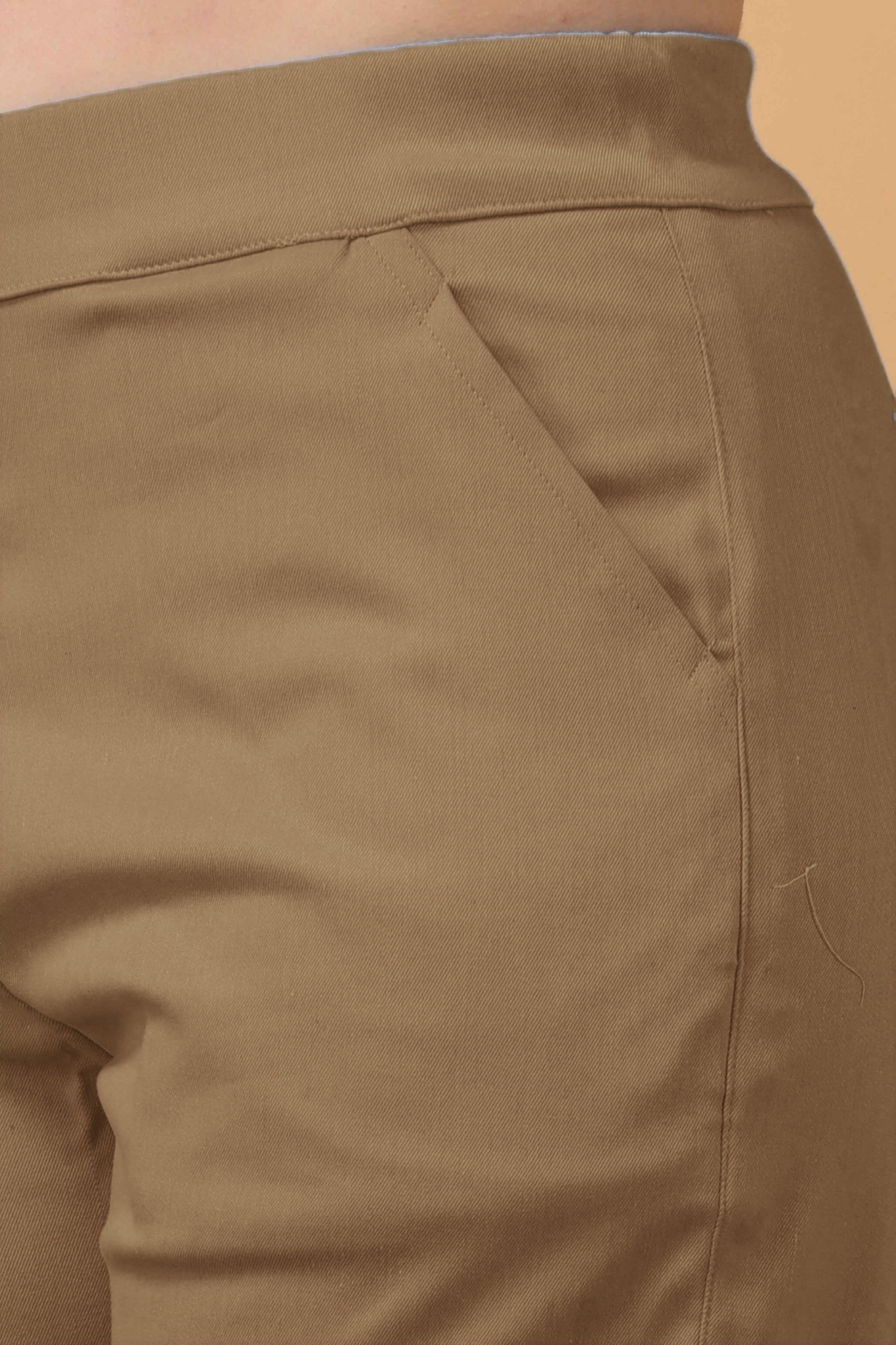 Beige Premium Cotton Lycra Pant