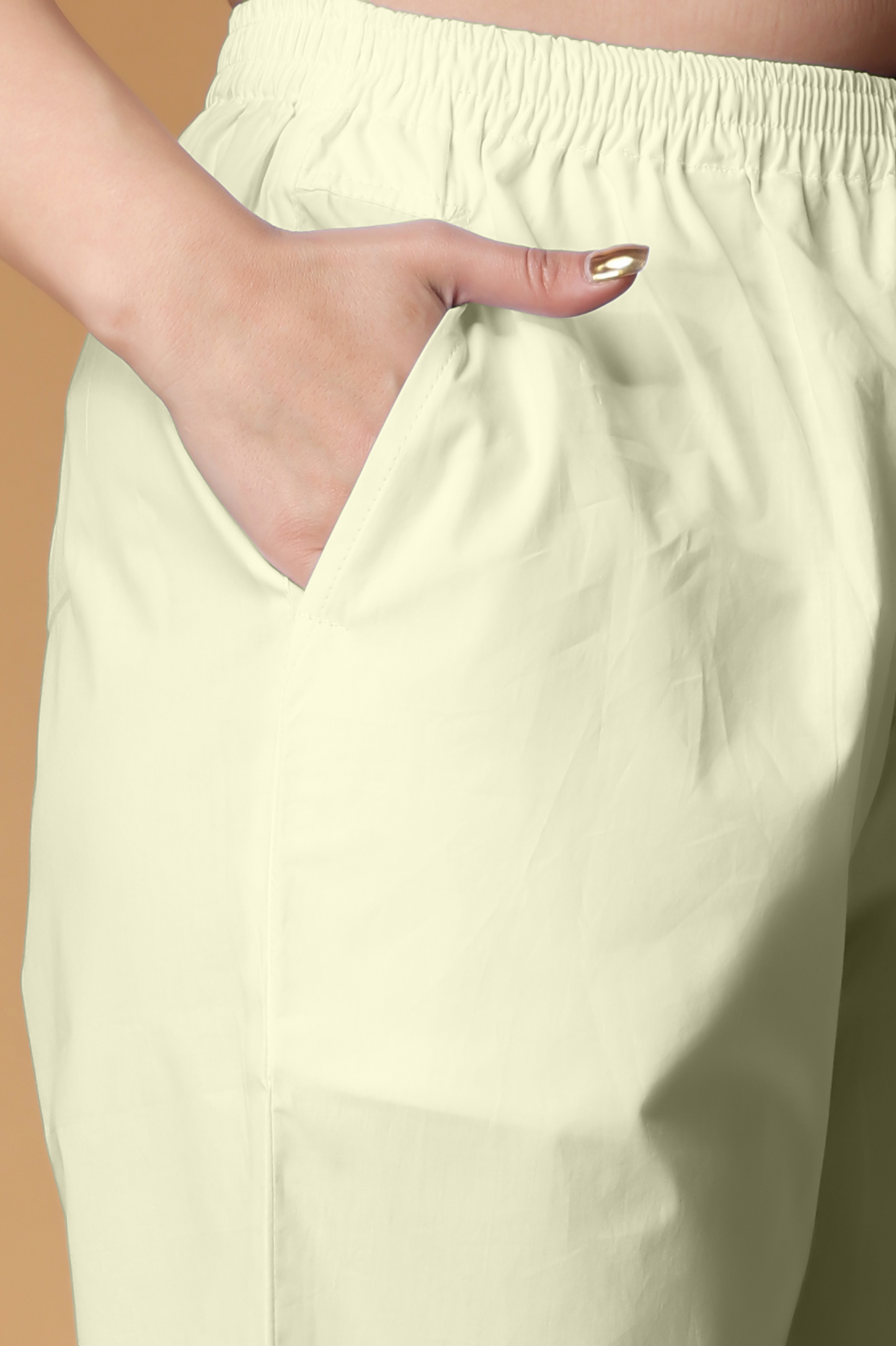 Cream Cotton Kurti Pant