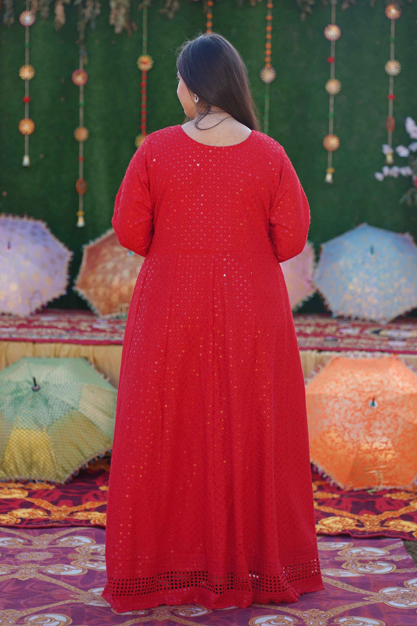 Aurora Red Sequined Fancy Dress