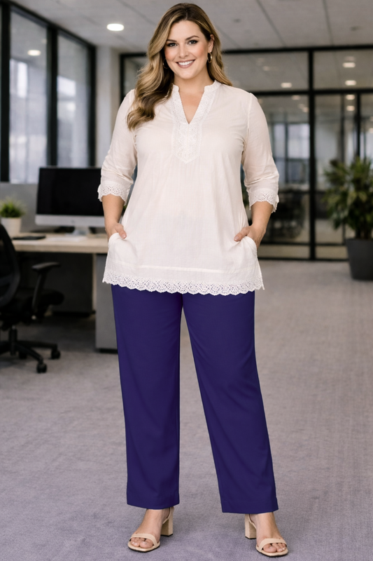 Dark Blue Anti Wrinkle Kurti Pants