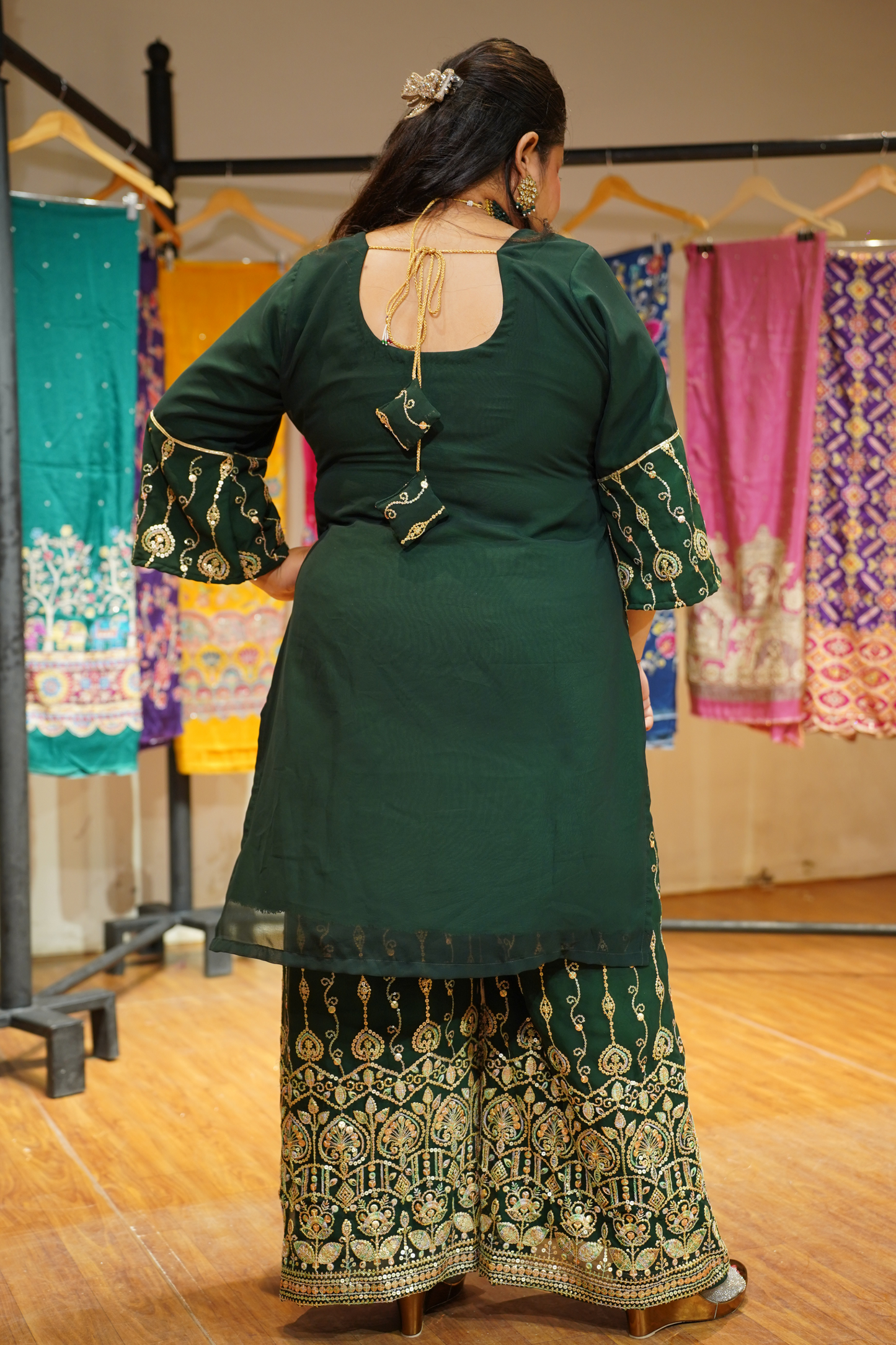 Aurora Forest Embroidered Georgette Suit