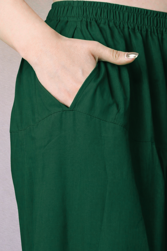 Bottle Green Rayon Afghani Salwar