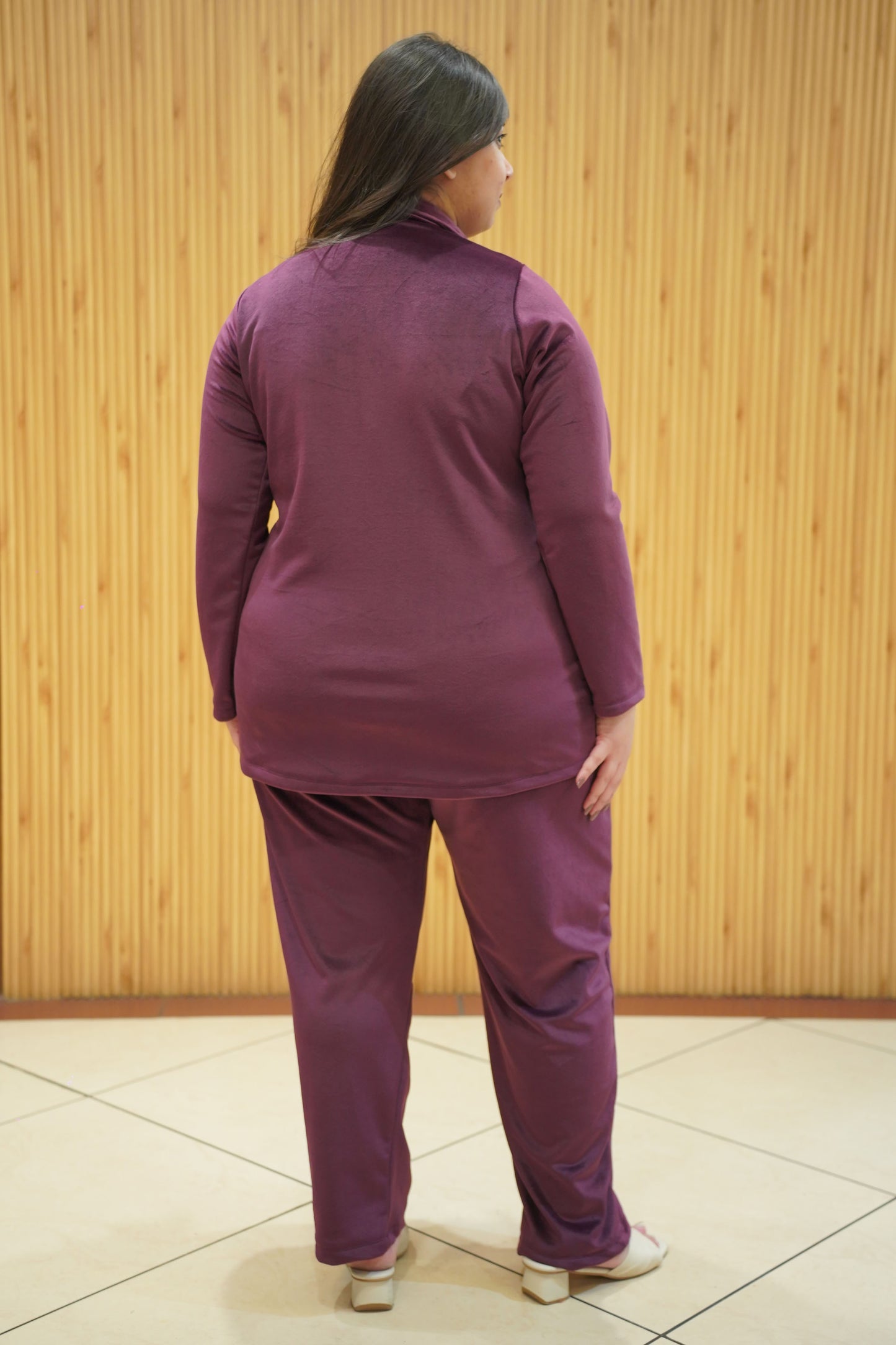 Wine Whisper Velvet Co-ord Set