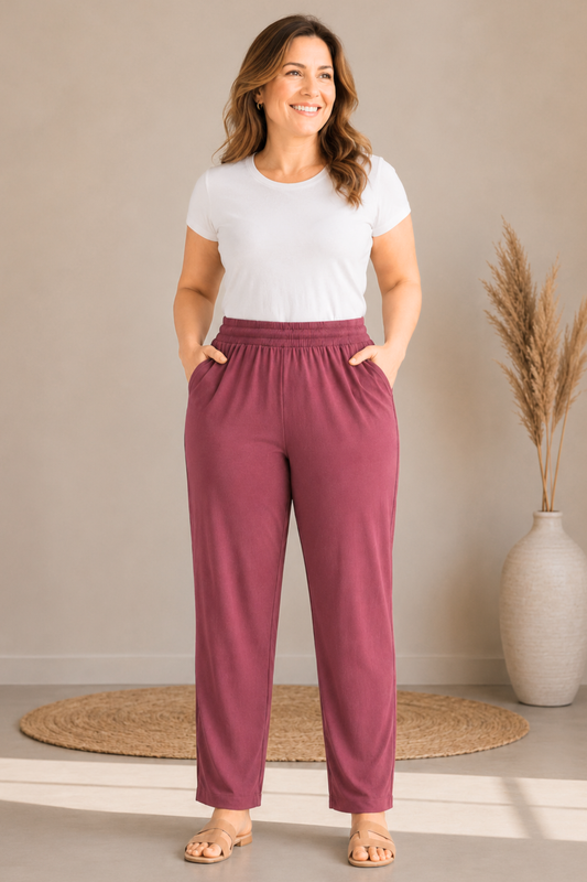 Deep Onion Everyday Cotton Kurti Pants