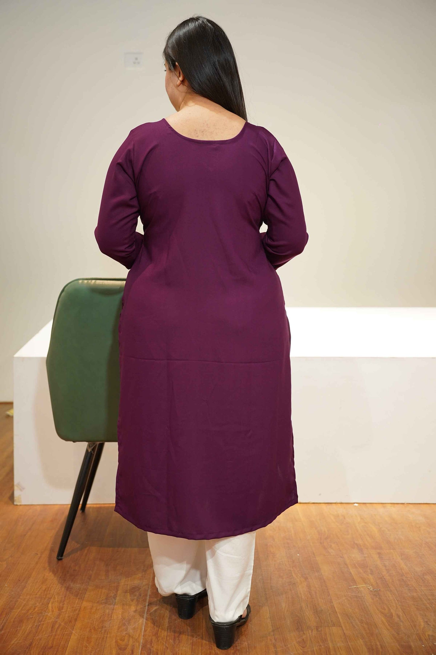 Deep Wine Everyday Rayon Kurta