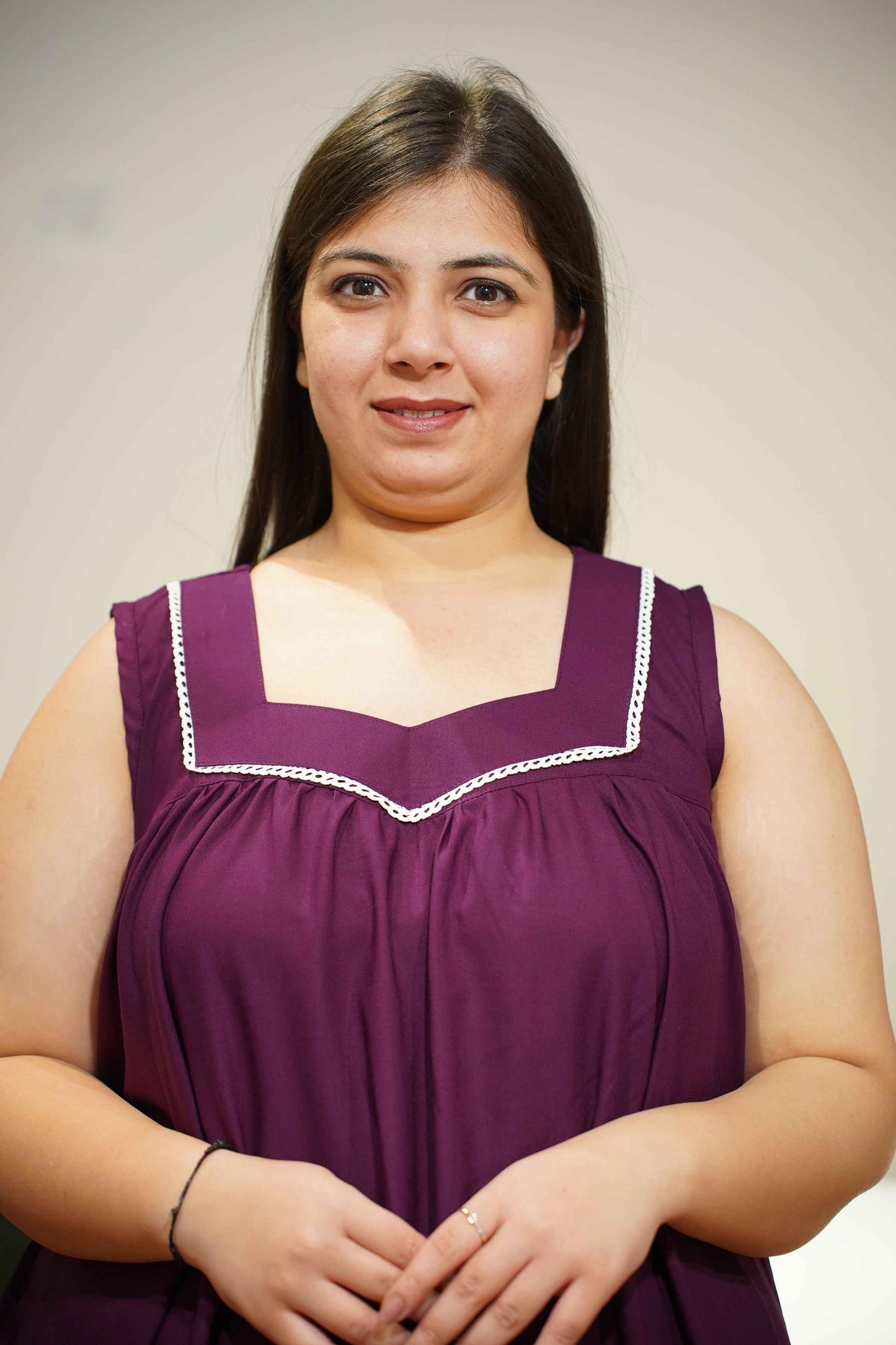 Deep Wine Rayon Night Gown