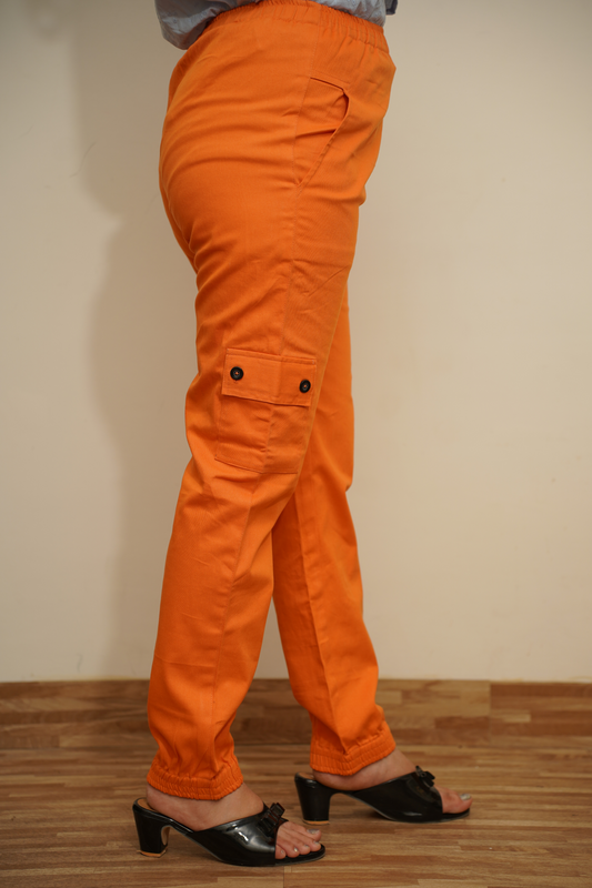 Buy Plus Size Sunset Glow Cotton Cargo Pants At Apella | Sizes XS to 10 XL | India | Free Delivery | Customized