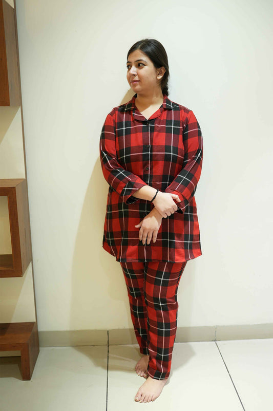 Buy Plus Size Dreamy Duo Woollen Night Suit At Apella | Sizes XS to 10 XL | India | Free Delivery | Customized