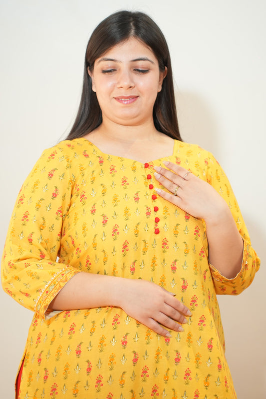 Mustard Muse Rayon Suit Set