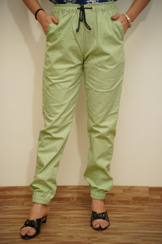 Green Tea Cotton Cargo Pants