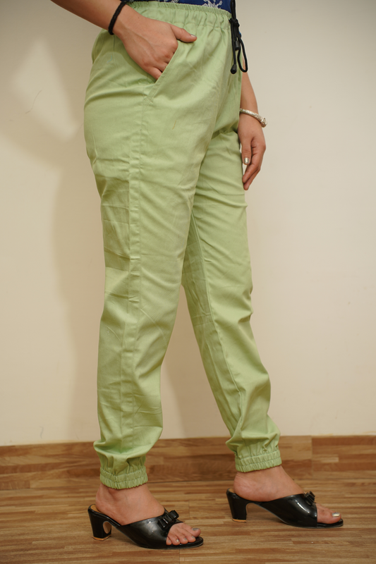 Buy Plus Size Green Tea Cotton Cargo Pants At Apella | Sizes XS to 10 XL | India | Free Delivery | Customized
