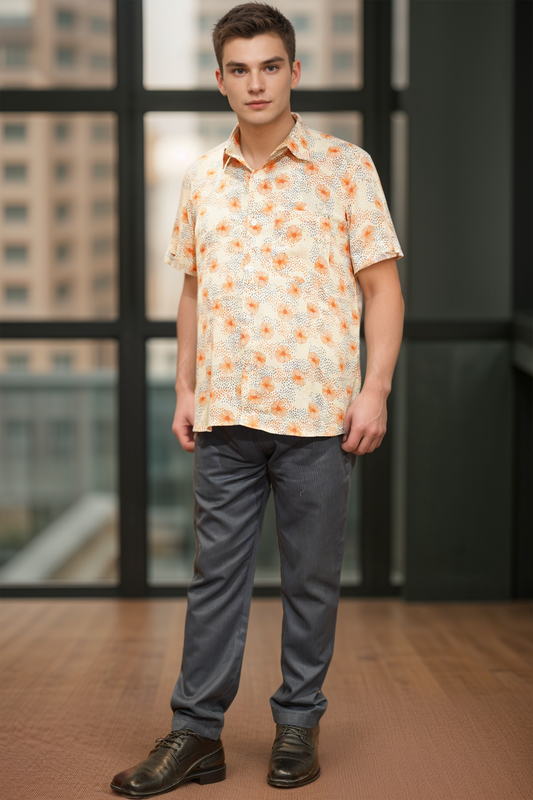 Apricot Breeze Printed Shirt