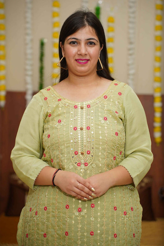 Pista Sequin Organza Suit Set