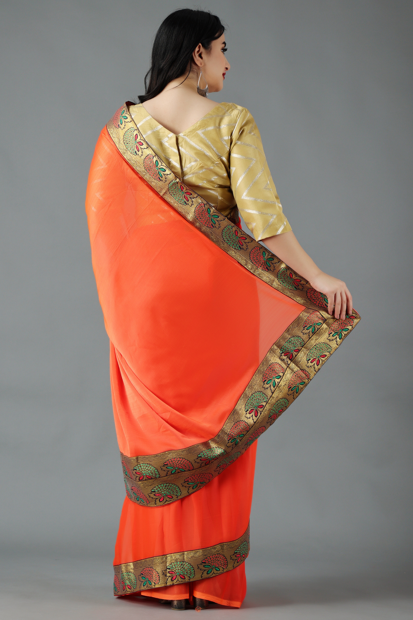 Buy Plus Size Gleamy Gold Silk Blouse At Apella | Sizes XS to 10 XL | India | Free Delivery | Customized