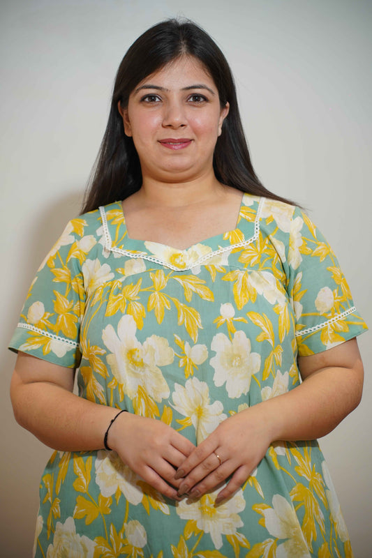 Mint Meadow Cotton Night Gown