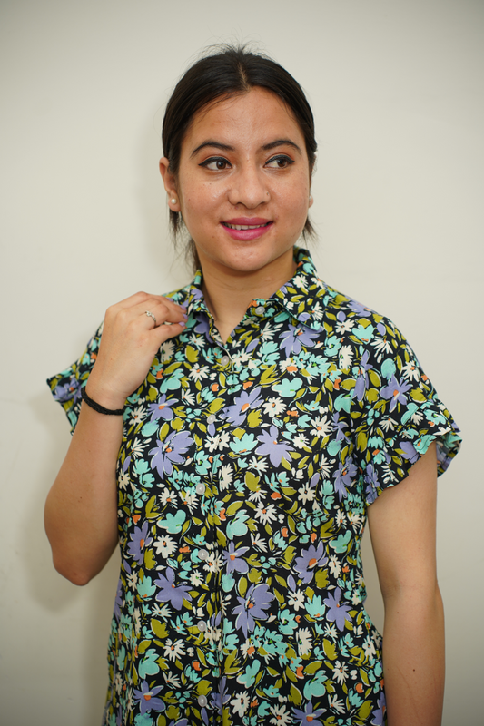 Lavender Fields Rayon Night Suit