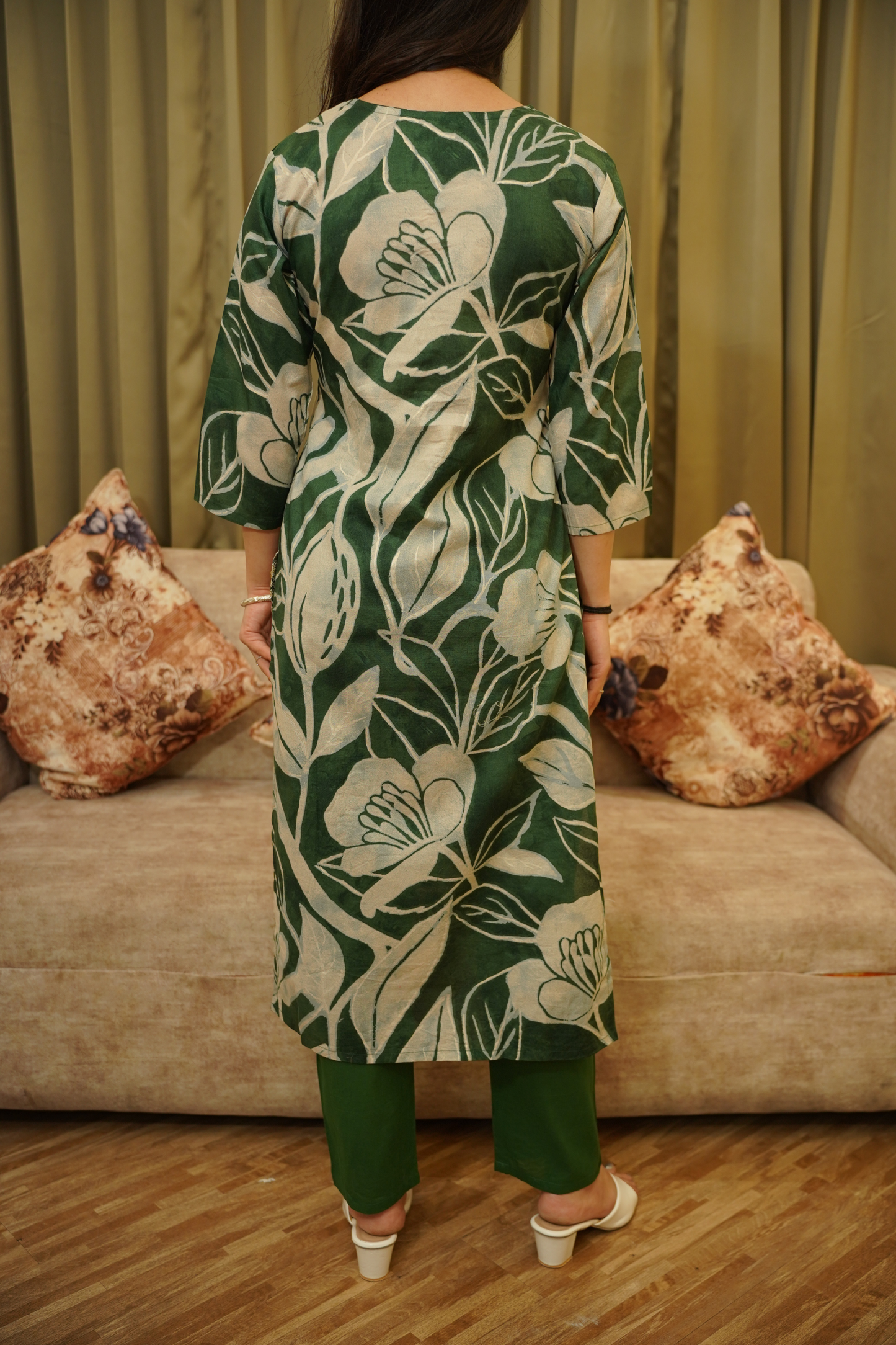 Deep Green Cotton Suit Set