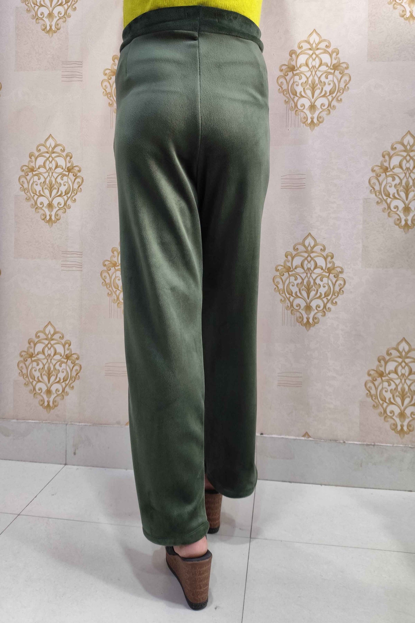 Green Velvet Fleece Pants