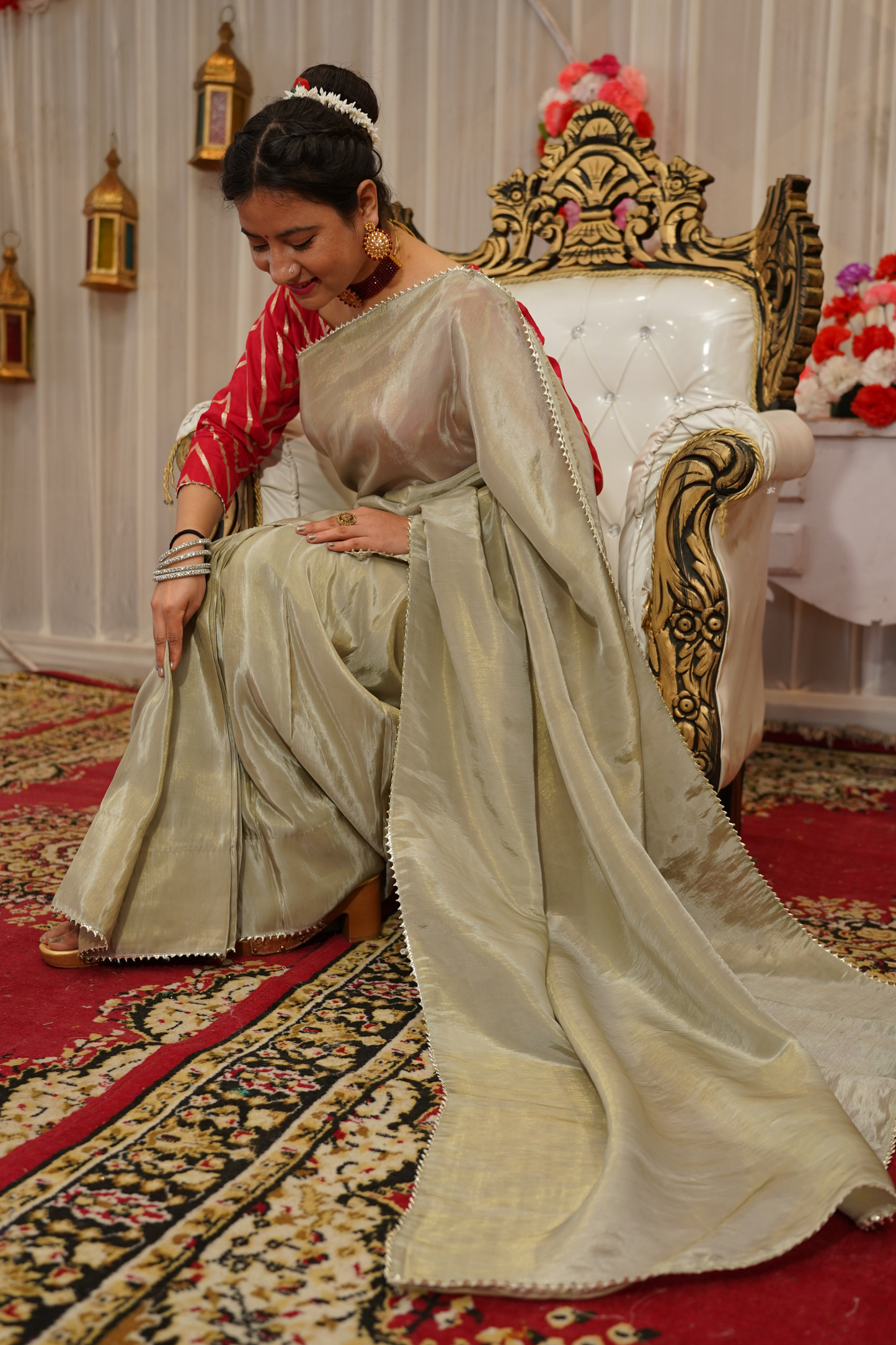 Aurora Glow Silk Saree with Blouse