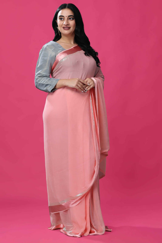 Buy Plus Size Grey Glamour Silk Blouse At Apella | Sizes XS to 10 XL | India | Free Delivery | Customized