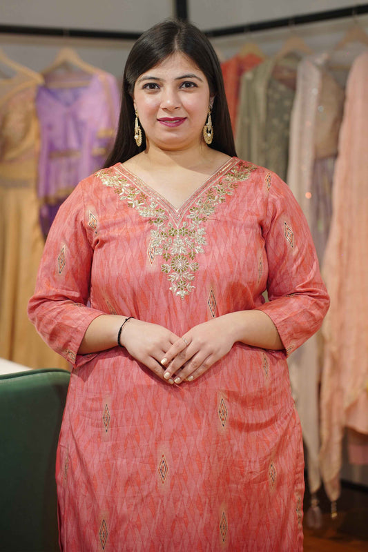 Gulaabi Dhun Muslin Suit Set