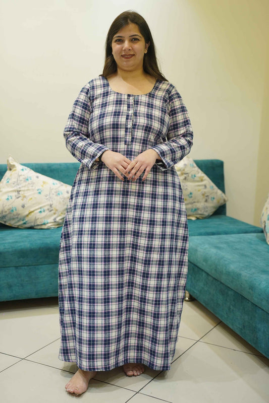 Indigo Cuddle Woollen Night Gown