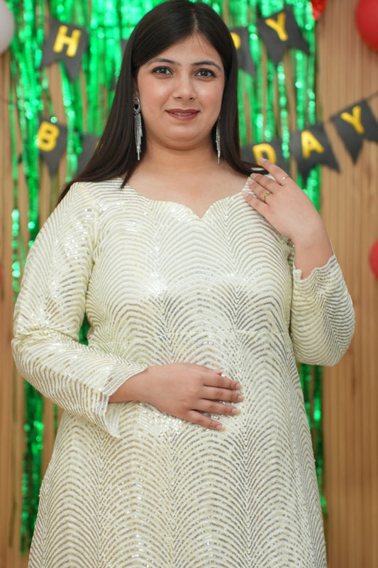 Ivory Allure Antique Sequin Gown