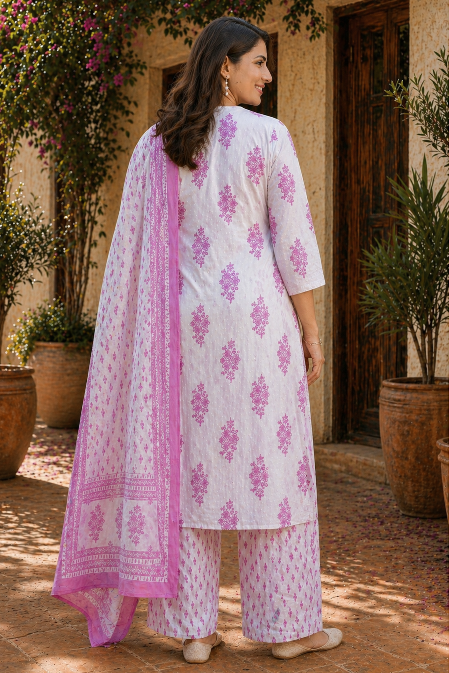 Gulaab Ivory Bagh Cotton Suit Set