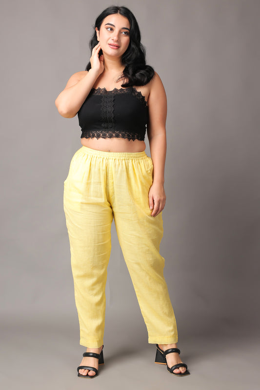 Buy Plus Size Kota Doria Pant Palazzo At Apella | Sizes XS to 10 XL | India | Free Delivery | Customized