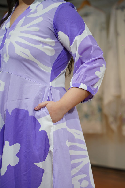 Dewdrop Delight Floral Maxi Dress