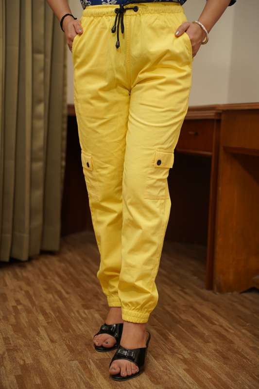 Sunshine Citrus Cotton Cargo Pants