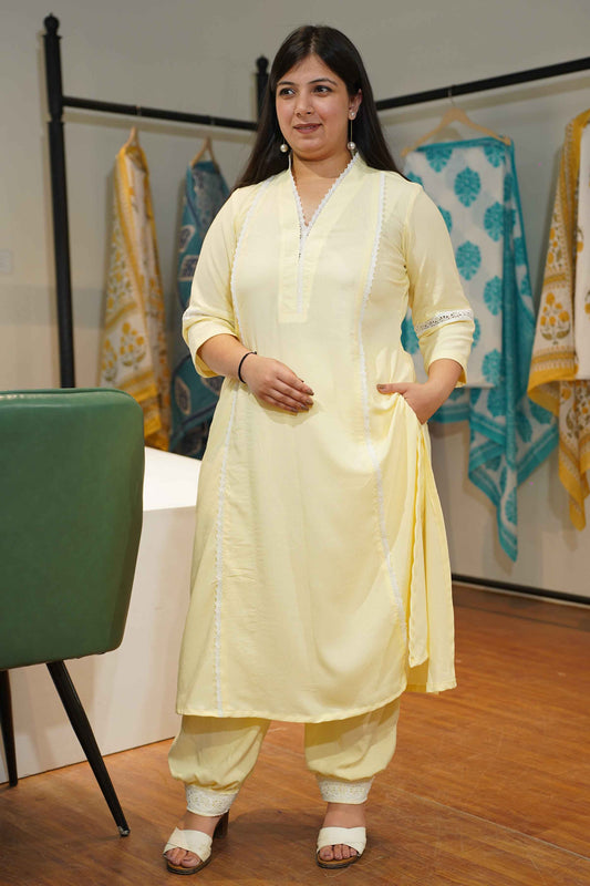 Lemon Sorbet Lacework Suit Set