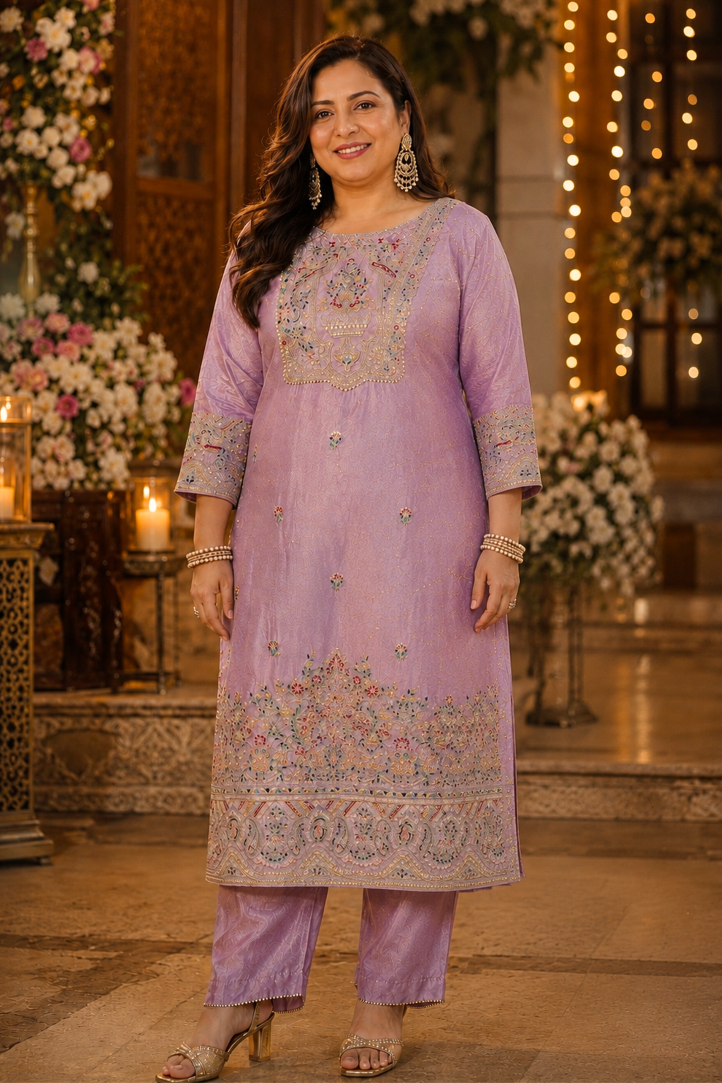 Mehzaan Tissue Shimmer Suit with Zari Embroidery (Copy)