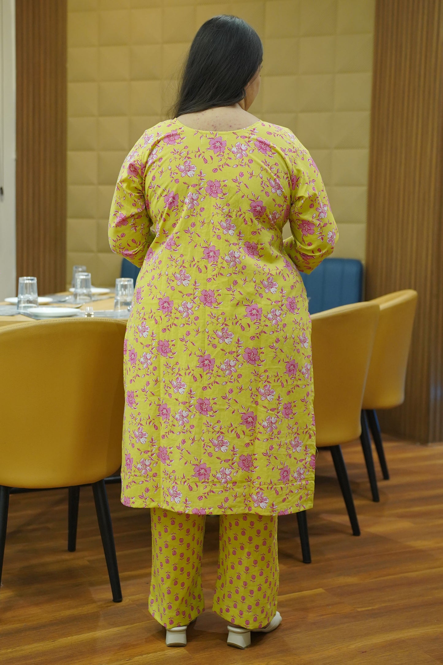 Lime Breeze Printed Cotton Suit