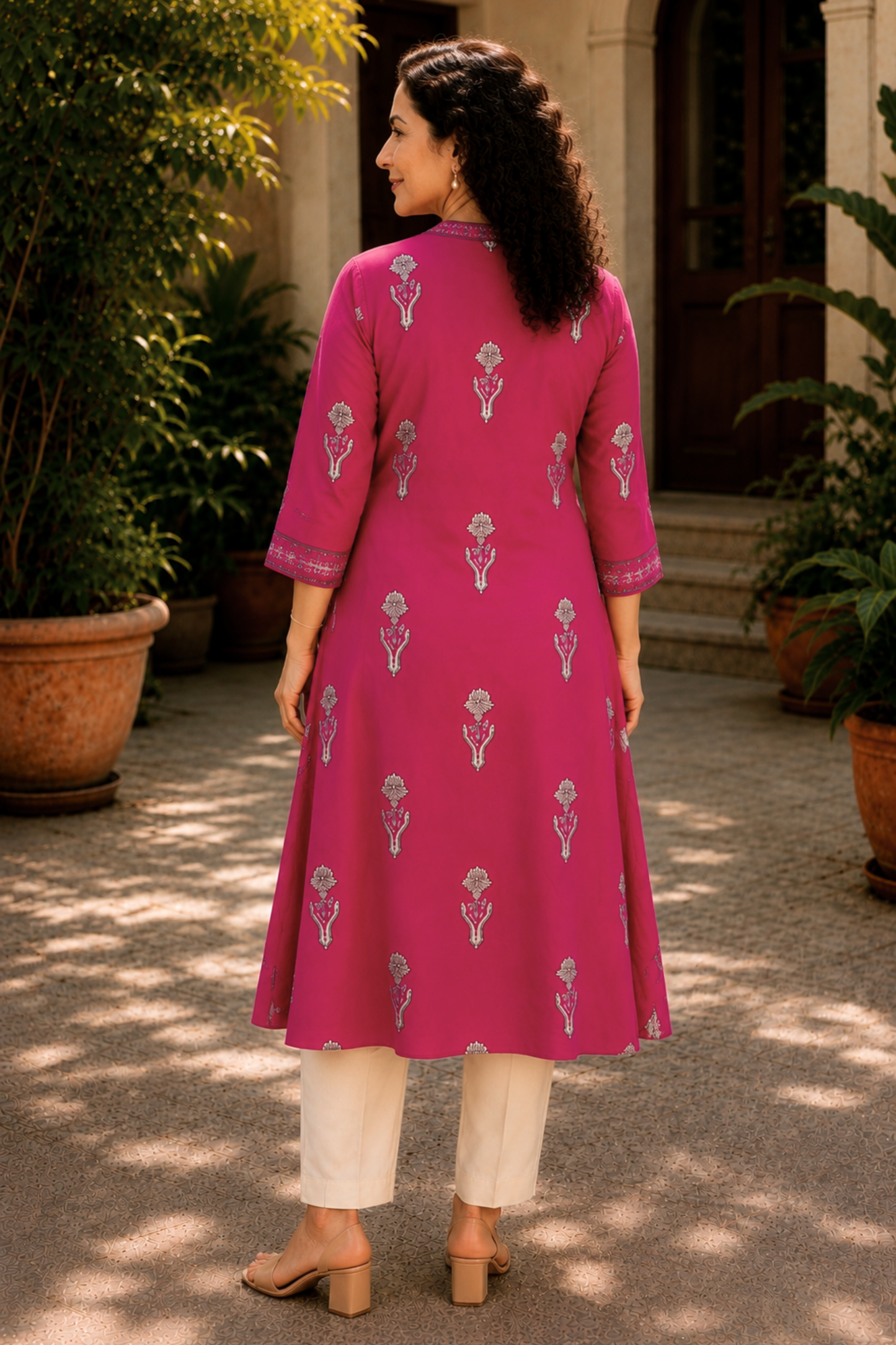 Rhea Butti A-line Cotton Kali Kurta