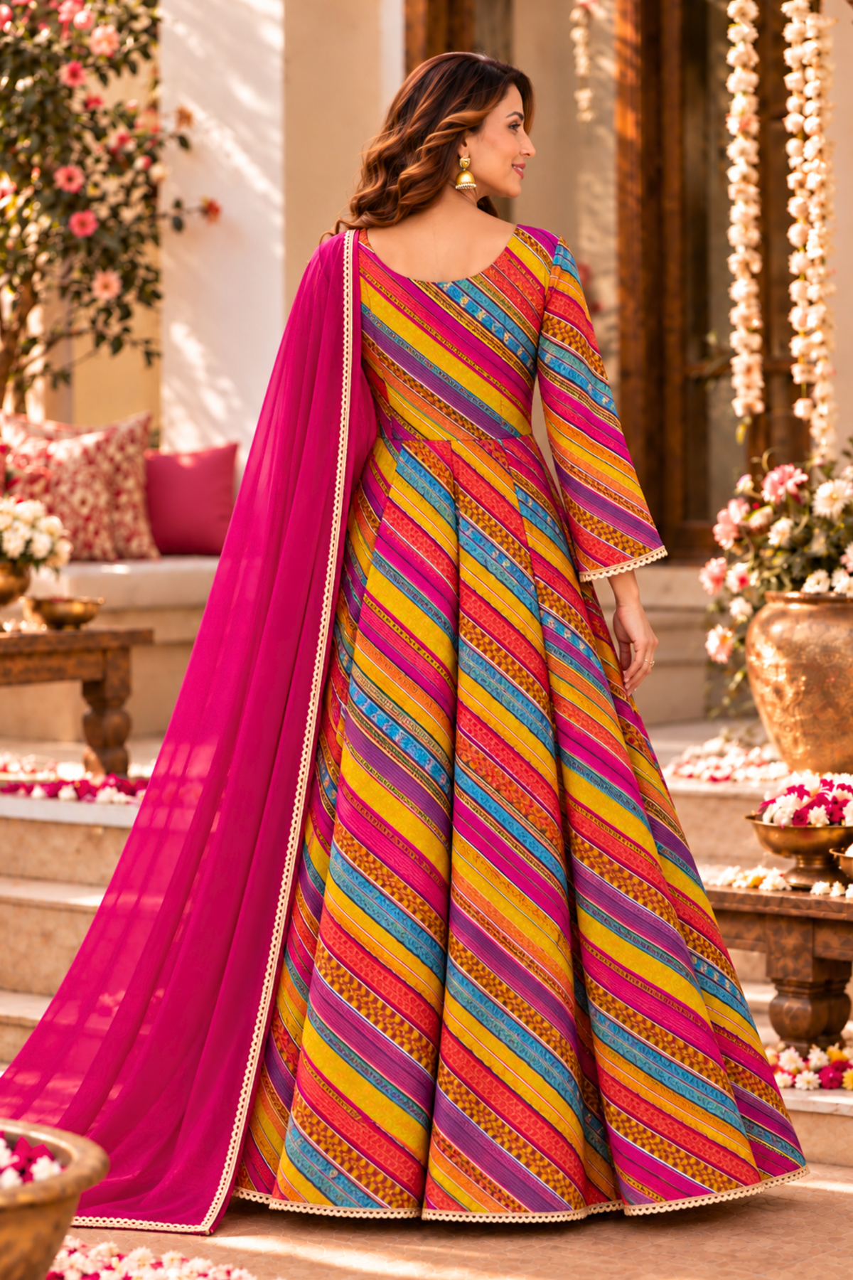 Jewel Carnival Foiled Anarkali Dress