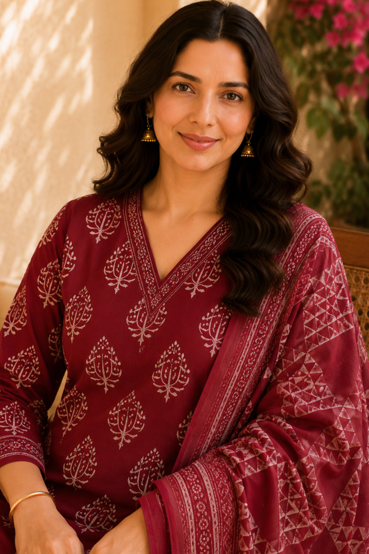 Arunima Block Printed Cotton Suit